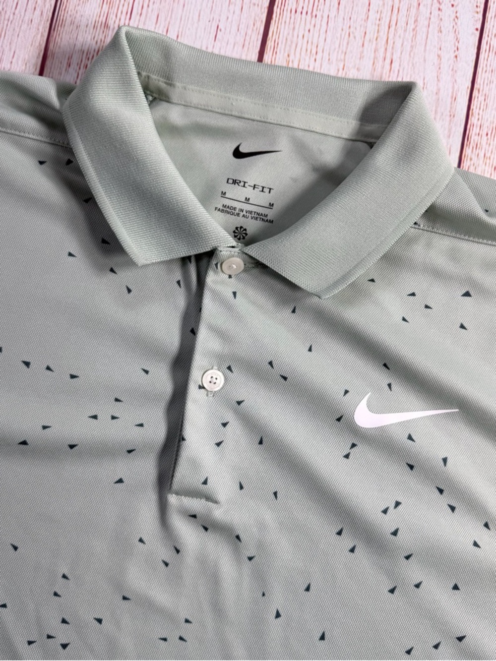 Nike Men’s Dri-FIT Light Green Printed Polo Shirt
